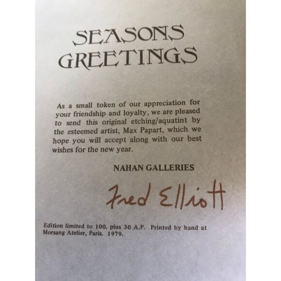 Vintage Max Papart "The Circle" Original Etching/Aquatint Edition 71/100 Signed - Picture 8 of 10